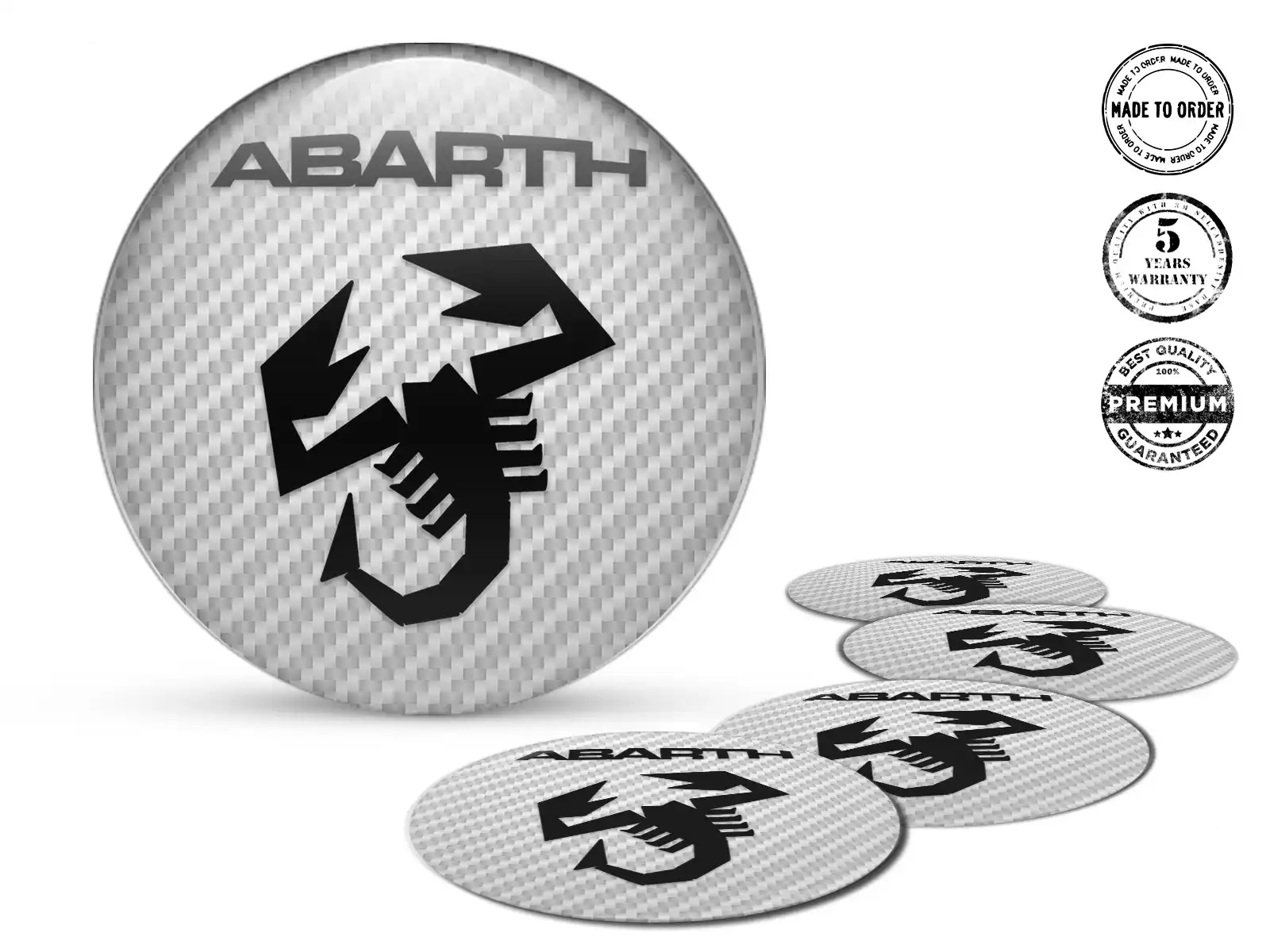 Fiat Abarth Gewölbte Emblem Design Harz-Radlogos